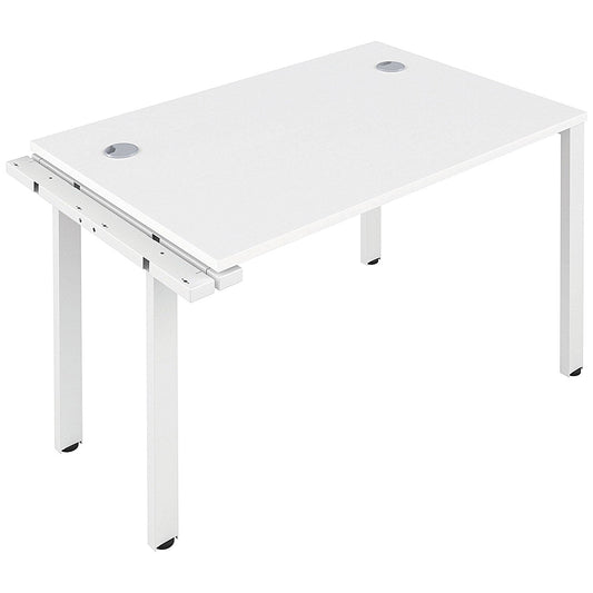 Jemini 1 Person Bench Desk Extension, 1600mm (800mm Deep), White Frame, White Easy2Order : KF809296