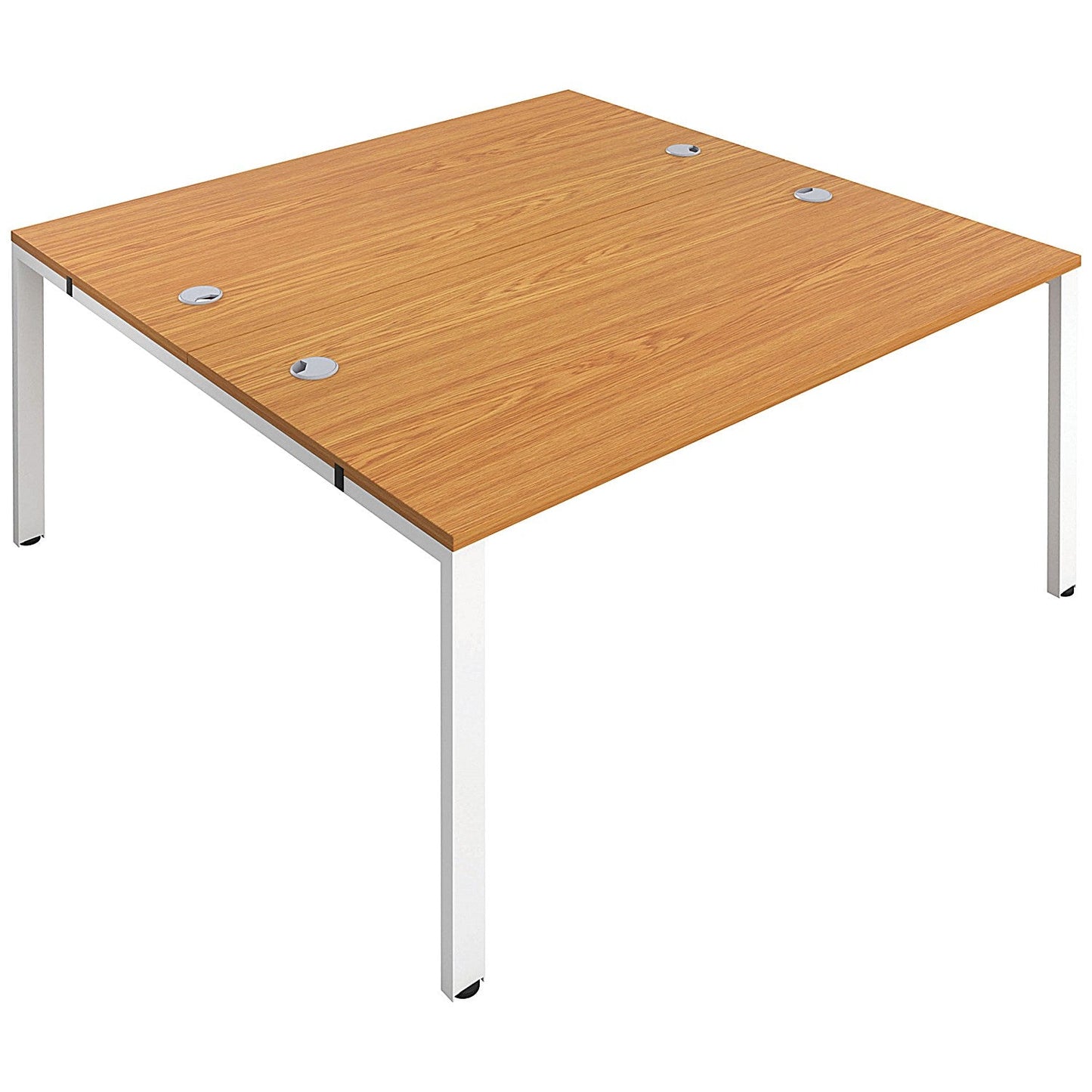 Jemini 2 Person Bench Desk, Back to Back, 2 x 1600mm (800mm Deep), White Frame, Oak Easy2Order : KF809401