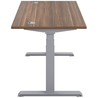 Jemini Sit-Stand Desk, Silver Leg, 1200mm, Walnut Top