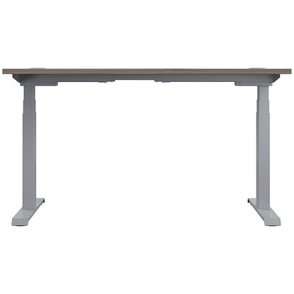Jemini Sit-Stand Desk, Silver Leg, 1200mm, Grey Oak Top
