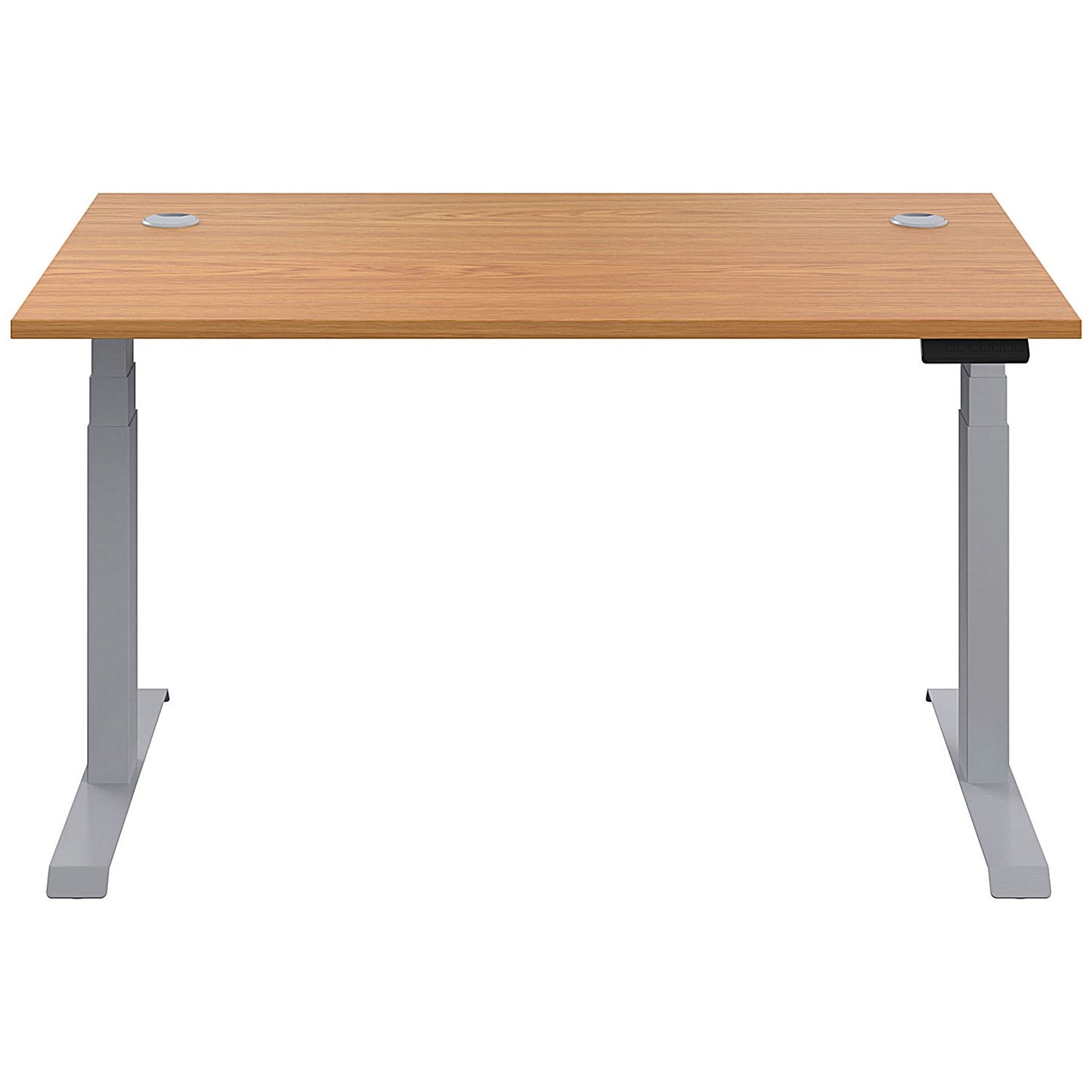 Jemini Sit-Stand Desk, Silver Leg, 1200mm, Oak Top
