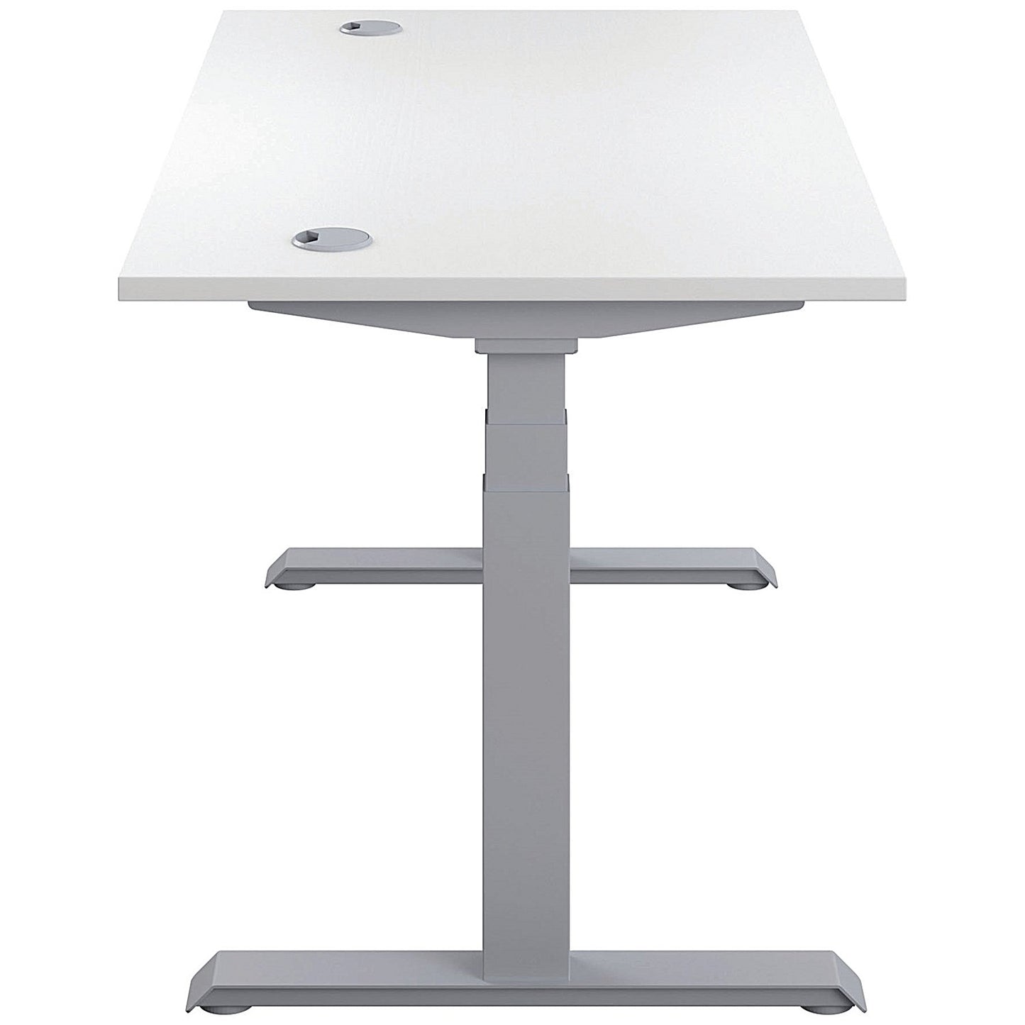 Jemini Sit-Stand Desk, Silver Leg, 1200mm, White Top