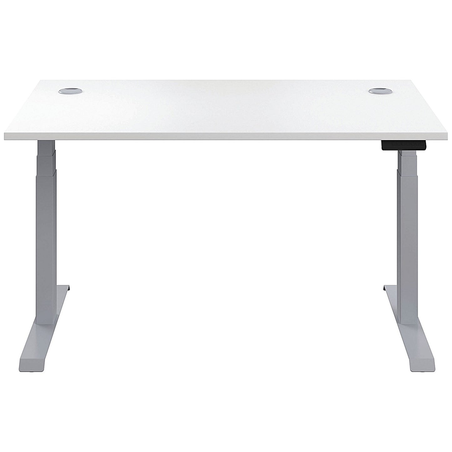 Jemini Sit-Stand Desk, Silver Leg, 1200mm, White Top