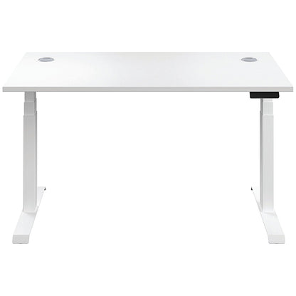 Jemini Sit-Stand Desk, White Leg, 1200mm, White Top