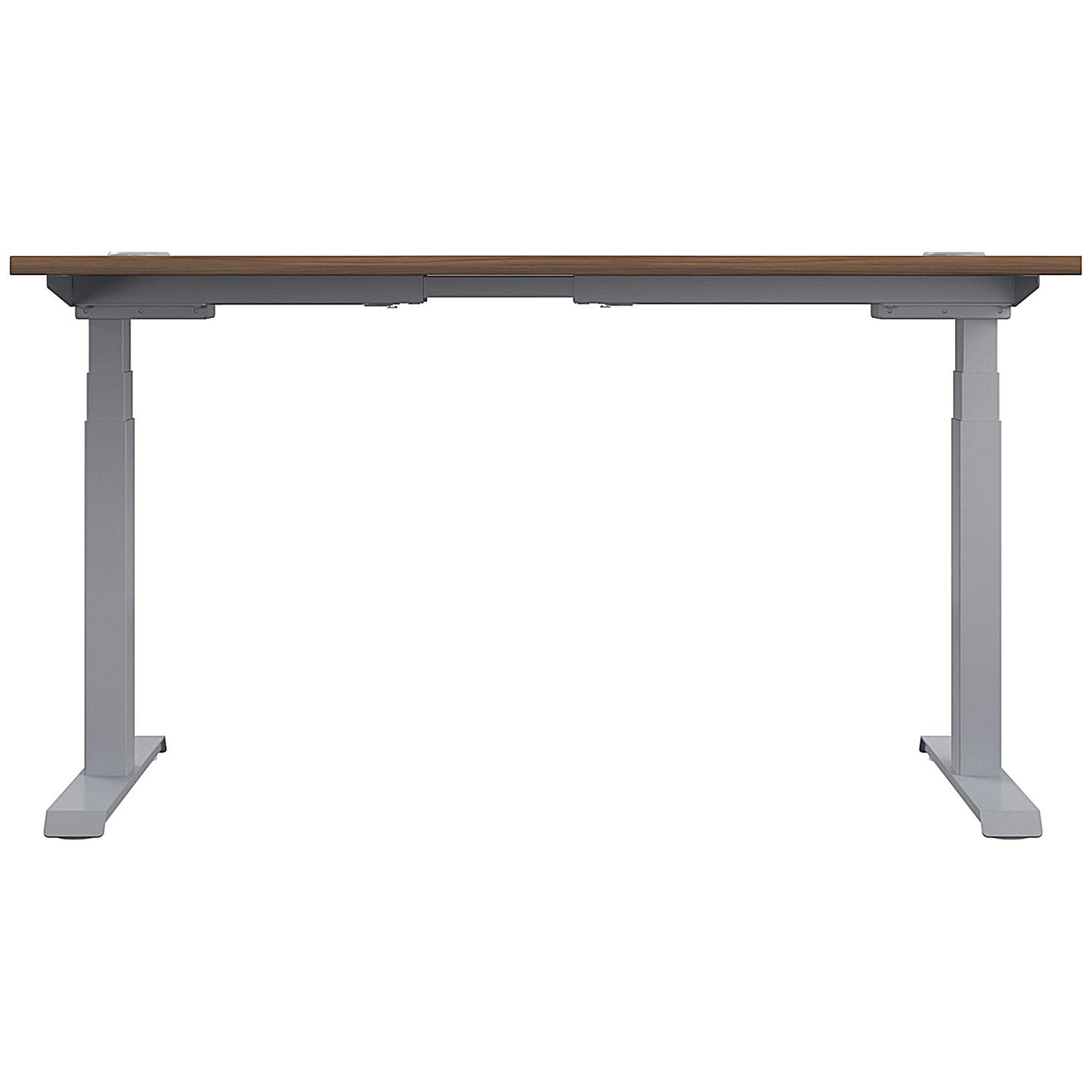 Jemini Sit-Stand Desk, Silver Leg, 1400mm, Walnut Top