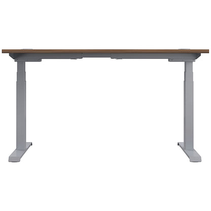 Jemini Sit-Stand Desk, Silver Leg, 1400mm, Walnut Top