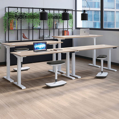 Jemini Sit-Stand Desk, Silver Leg, 1400mm, Walnut Top