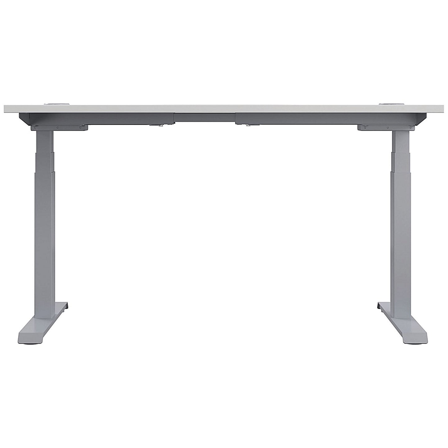Jemini Sit-Stand Desk, Silver Leg, 1400mm, White Top