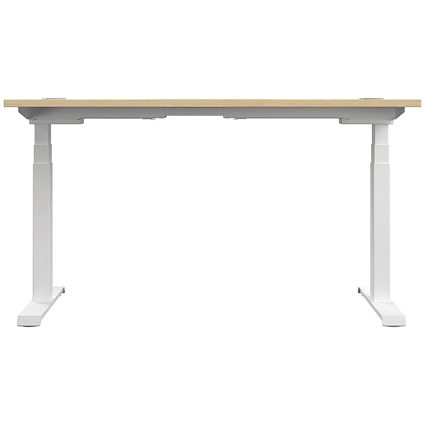 Jemini Sit-Stand Desk, White Leg, 1400mm, Maple Top