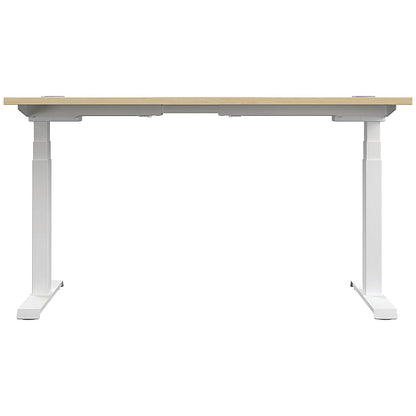 Jemini Sit-Stand Desk, White Leg, 1400mm, Maple Top