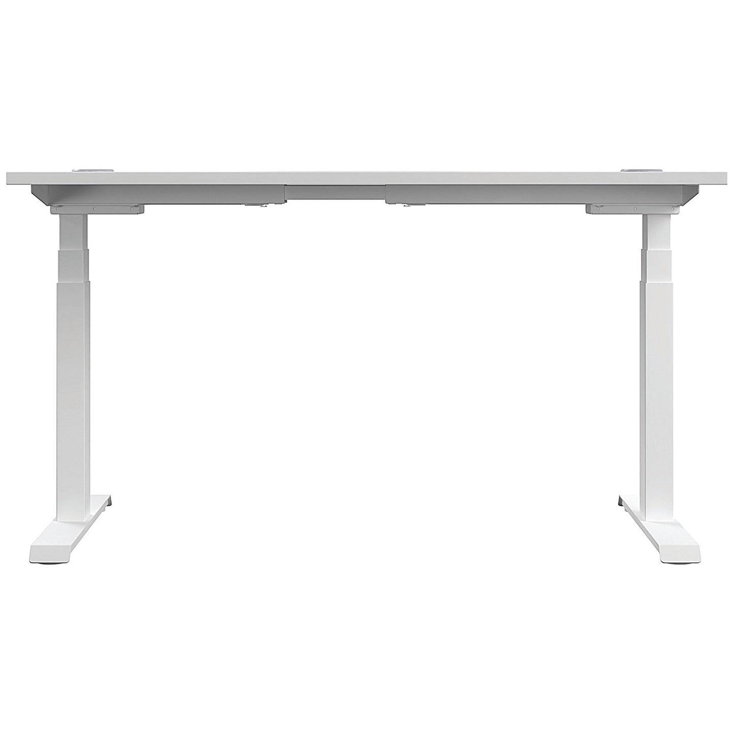 Jemini Sit-Stand Desk, White Leg, 1400mm, White Top