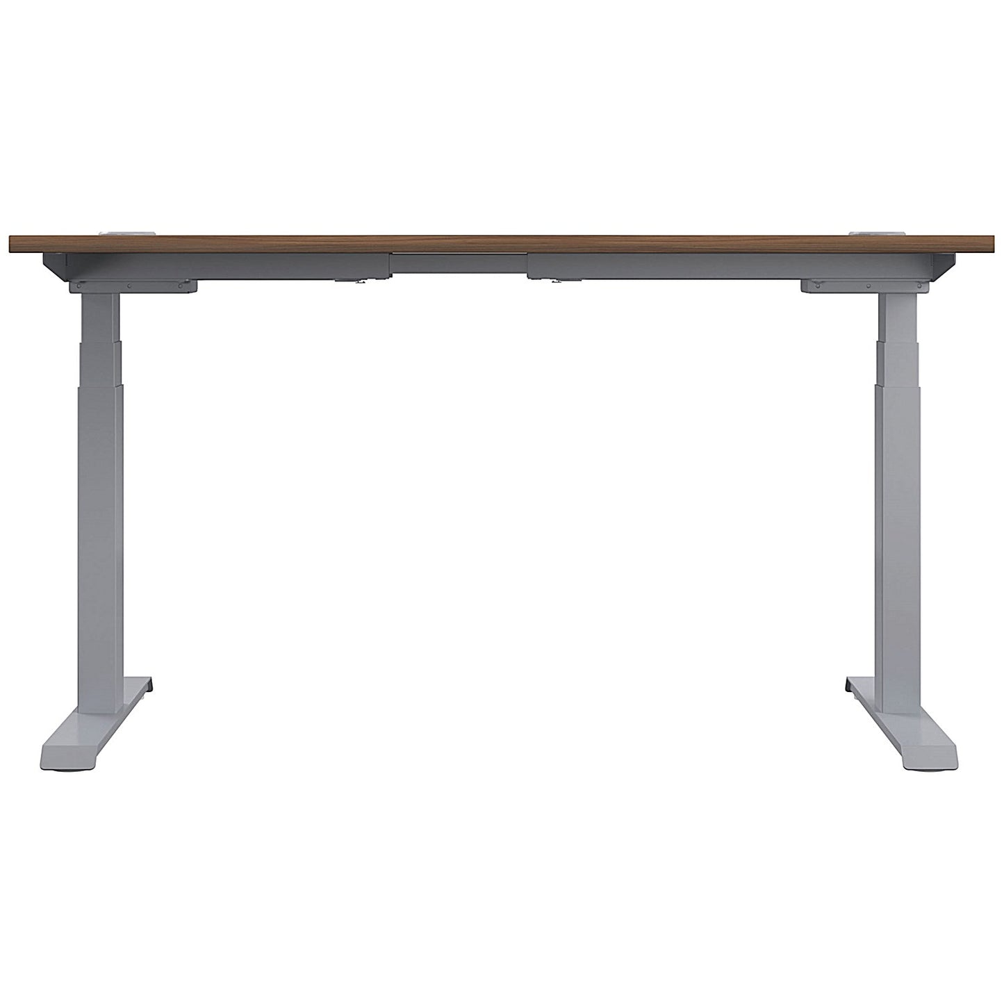 Jemini Sit-Stand Desk, Silver Leg, 1600mm, Walnut Top