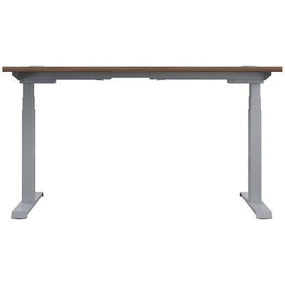 Jemini Sit-Stand Desk, Silver Leg, 1600mm, Walnut Top