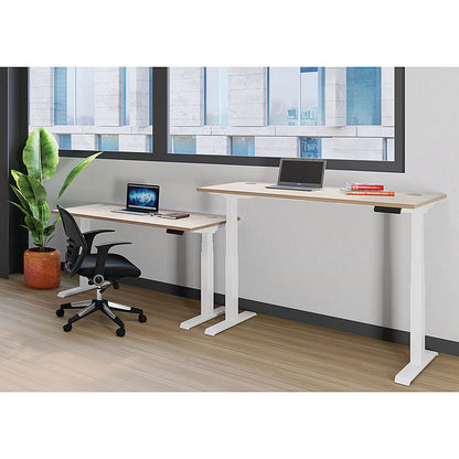 Jemini Sit-Stand Desk, Silver Leg, 1600mm, Walnut Top