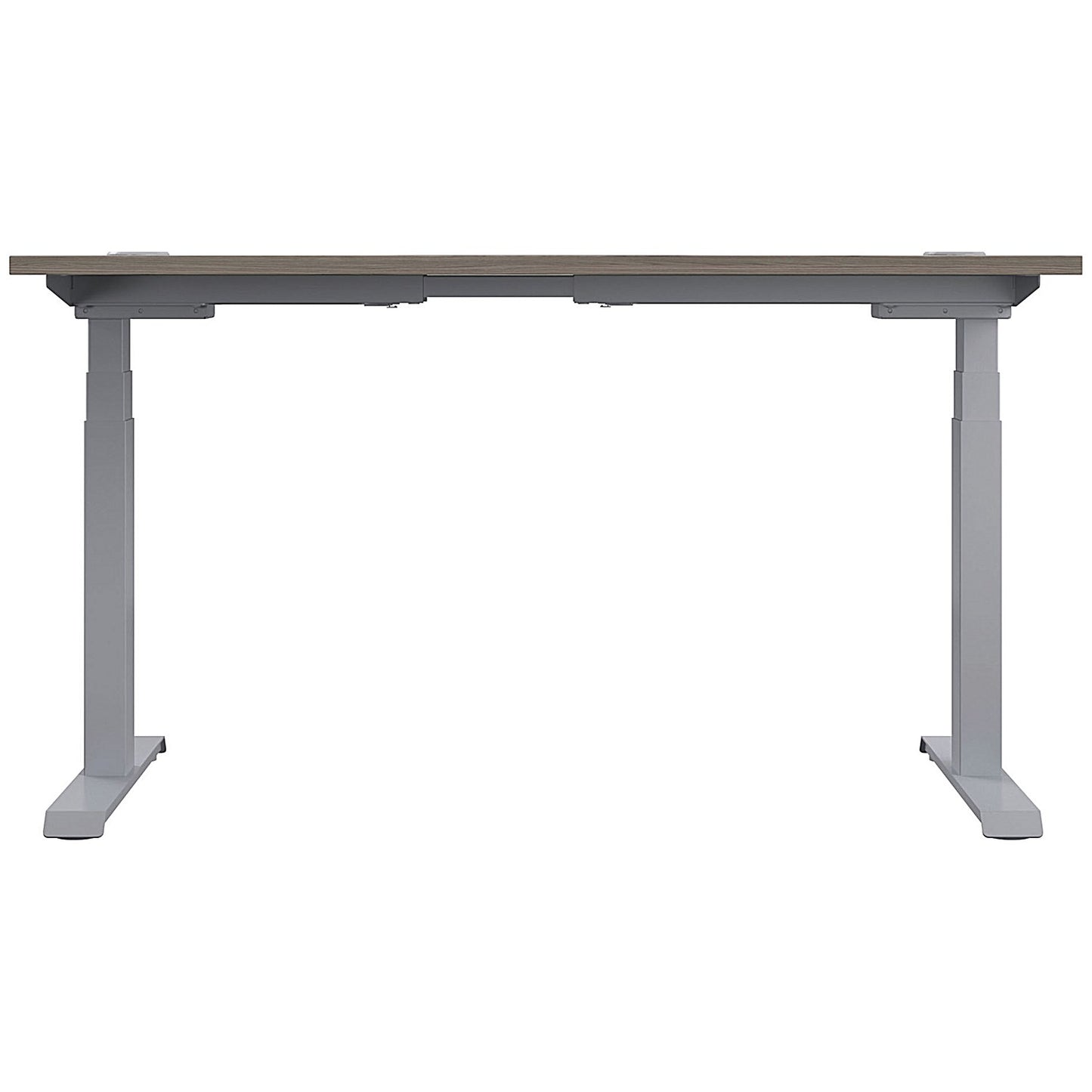 Jemini Sit-Stand Desk, Silver Leg, 1600mm, Grey Oak Top