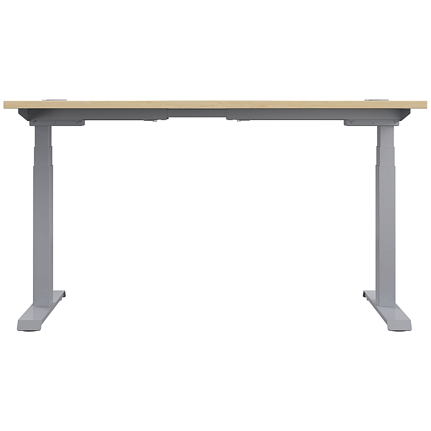 Jemini Sit-Stand Desk, Silver Leg, 1600mm, Maple Top