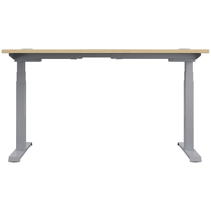 Jemini Sit-Stand Desk, Silver Leg, 1600mm, Maple Top