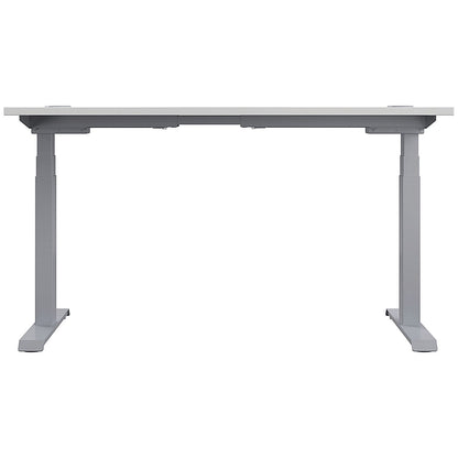 Jemini Sit-Stand Desk, Silver Leg, 1600mm, White Top