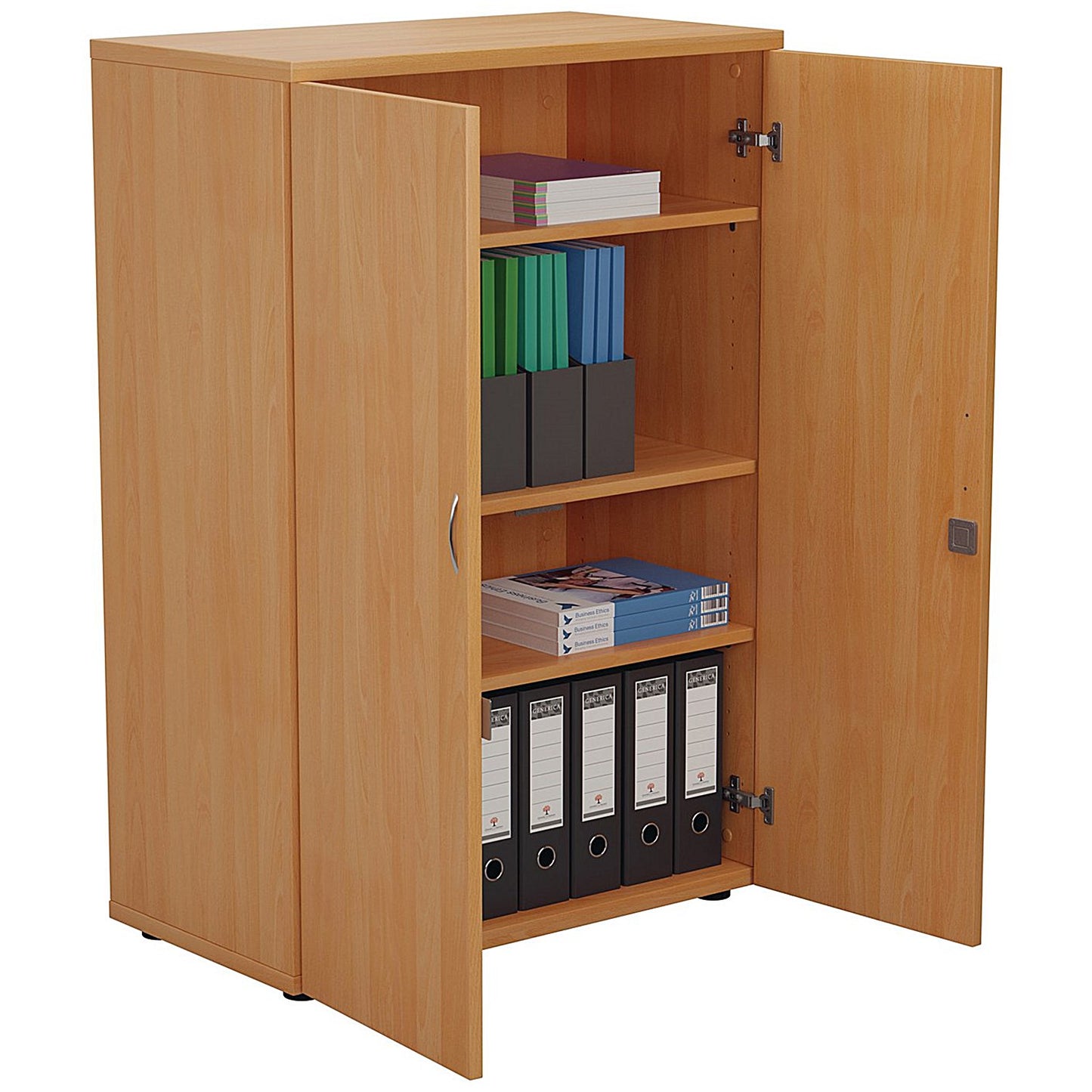Jemini Medium Wooden Cupboard, 3 Shelves, 1200mm High, Beech