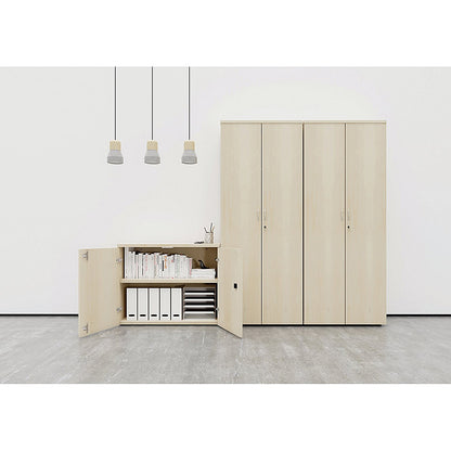 Jemini Medium Wooden Cupboard, 3 Shelves, 1200mm High, Walnut