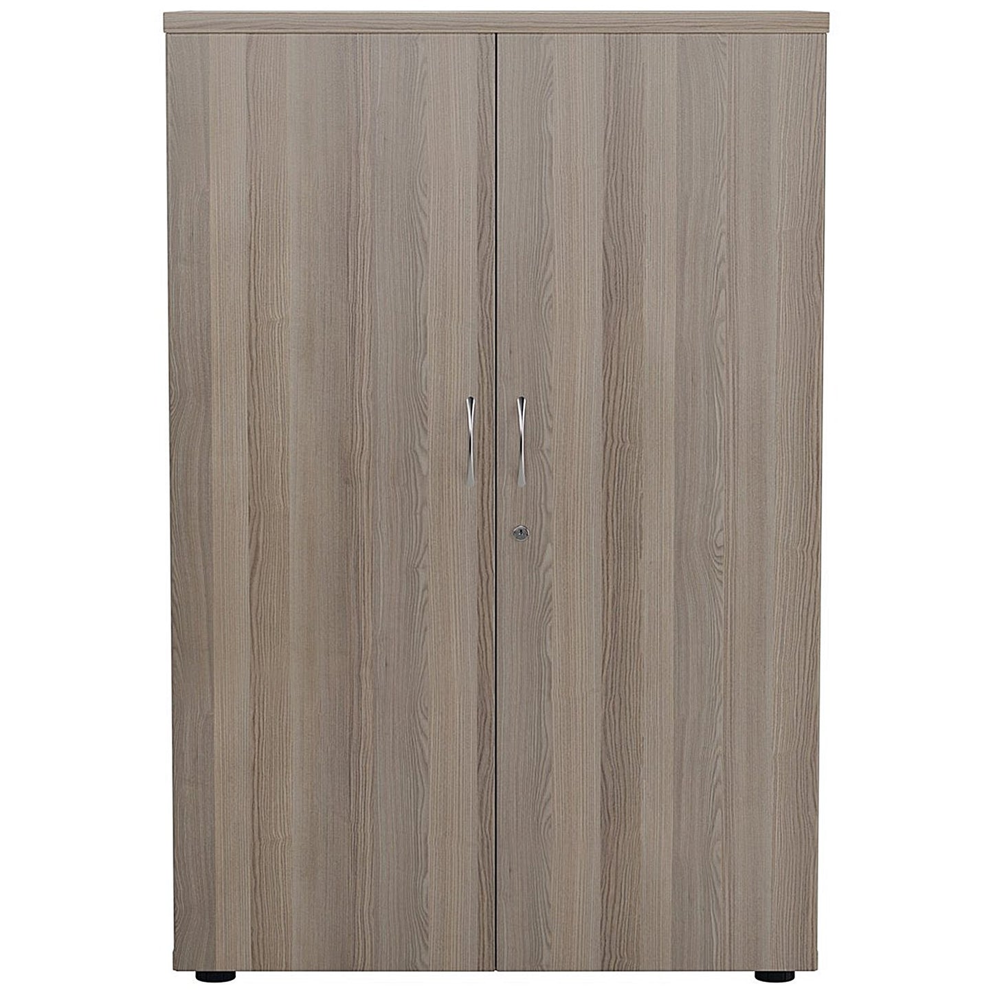 Jemini Medium Wooden Cupboard, 3 Shelves, 1200mm High, Grey Oak