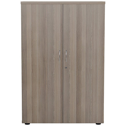 Jemini Medium Wooden Cupboard, 3 Shelves, 1200mm High, Grey Oak