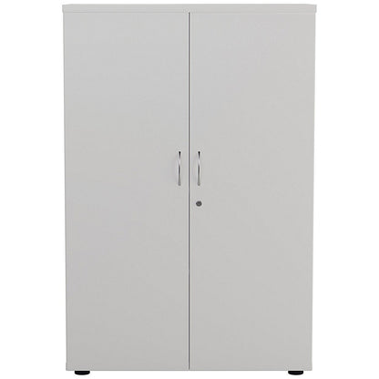 Jemini Medium Wooden Cupboard, 3 Shelves, 1200mm High, White