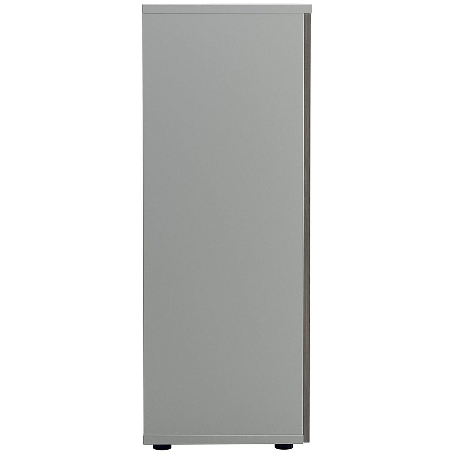 Jemini Two-Tone Medium Cupboard, 3 Shelves, 1200mm High, Grey Oak and White