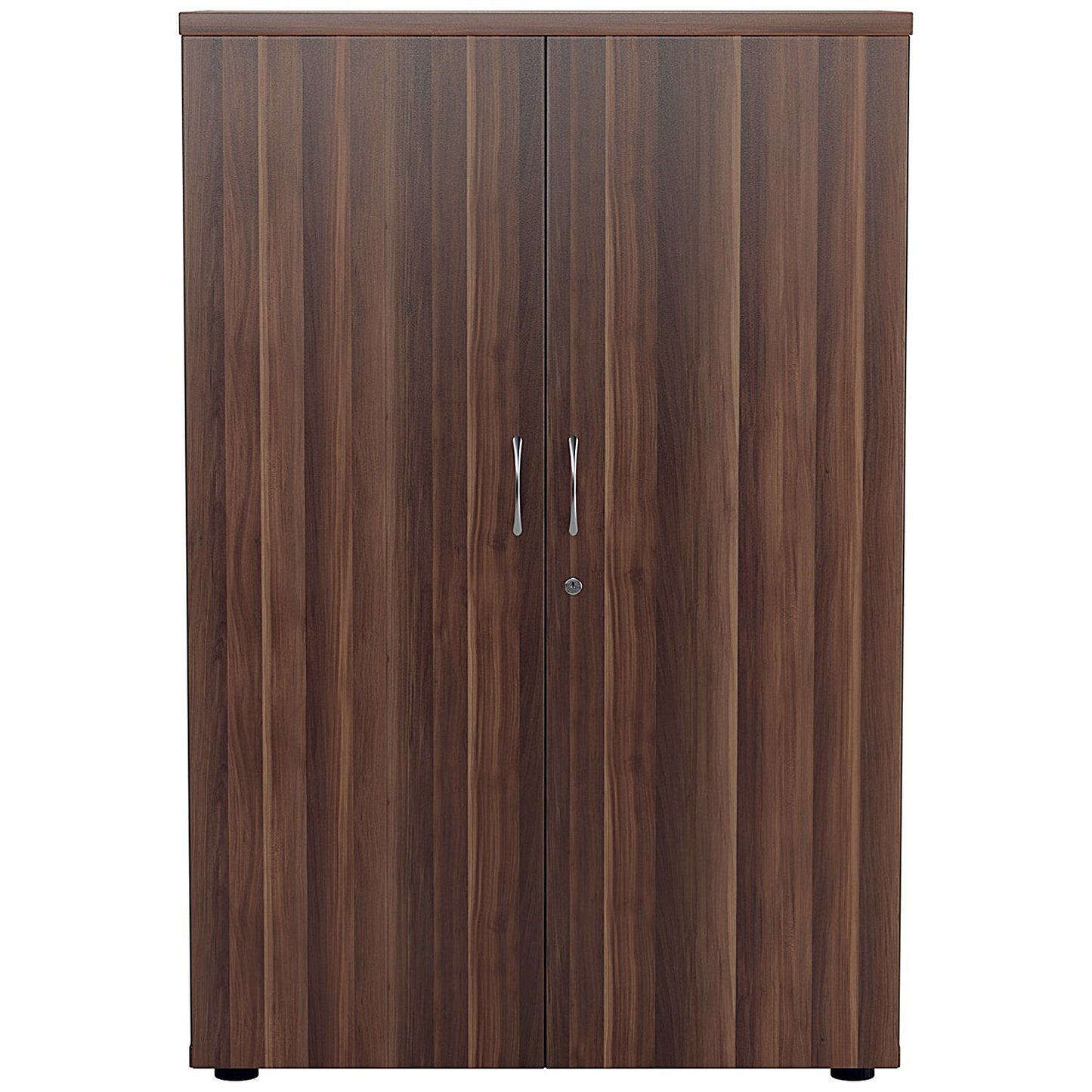 Jemini Tall Wooden Cupboard, 4 Shelves, 1600mm High, Walnut