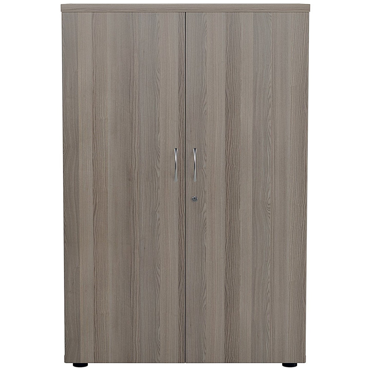Jemini Tall Wooden Cupboard, 4 Shelves, 1600mm High, Grey Oak