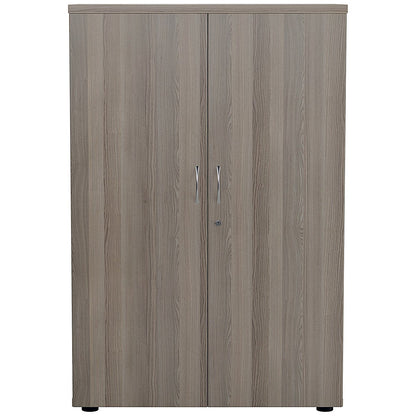 Jemini Tall Wooden Cupboard, 4 Shelves, 1600mm High, Grey Oak