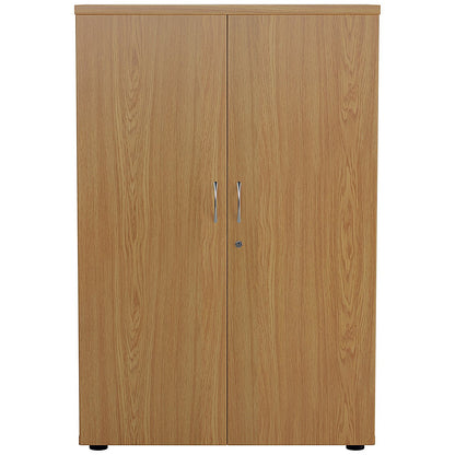 Jemini Tall Wooden Cupboard, 4 Shelves, 1600mm High, Oak