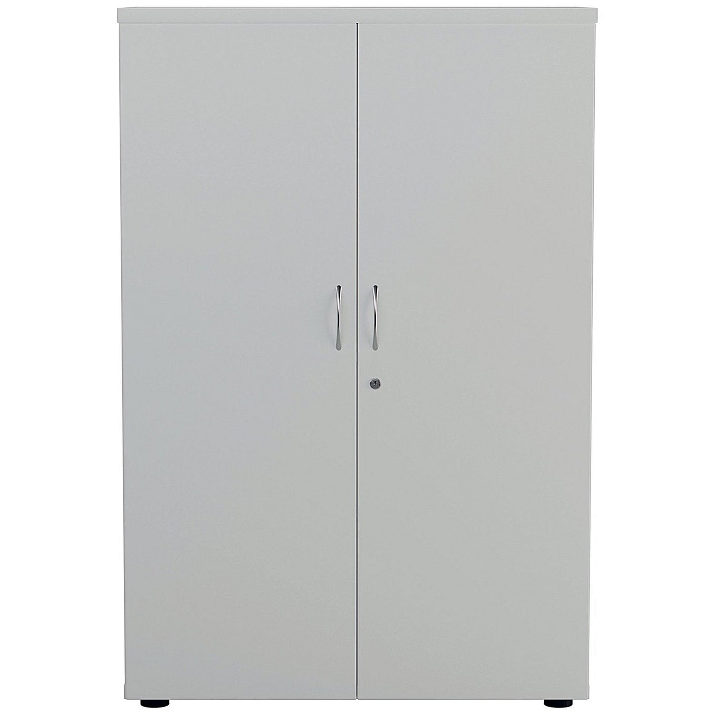 Jemini Tall Wooden Cupboard, 4 Shelves, 1600mm High, White