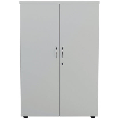 Jemini Tall Wooden Cupboard, 4 Shelves, 1600mm High, White