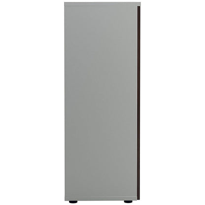 Jemini Two-Tone Tall Cupboard, 4 Shelves, 1600mm High, Walnut and White