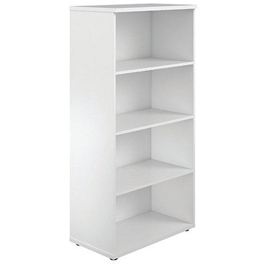 Jemini Tall Wooden Bookcase, 4 Shelves, 1600mm High, White Easy2Order : KF810544