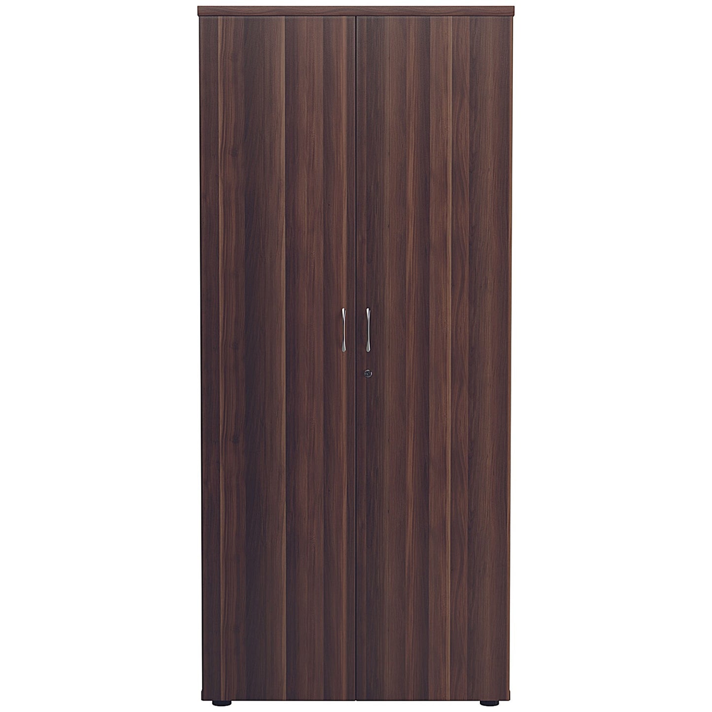 Jemini Tall Wooden Cupboard, 4 Shelves, 1800mm High, Walnut