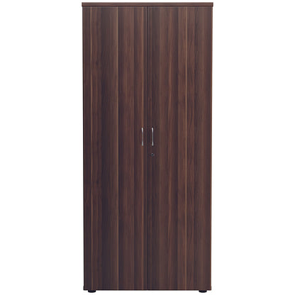 Jemini Tall Wooden Cupboard, 4 Shelves, 1800mm High, Walnut