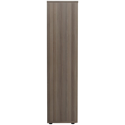 Jemini Tall Wooden Cupboard, 4 Shelves, 1800mm High, Grey Oak