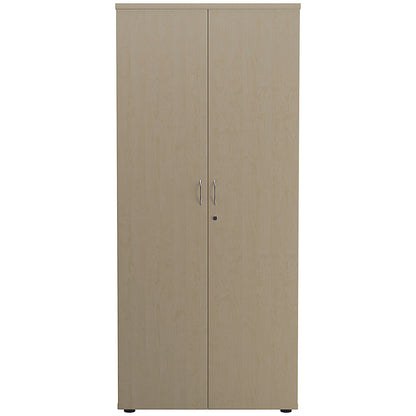 Jemini Tall Wooden Cupboard, 4 Shelves, 1800mm High, Maple