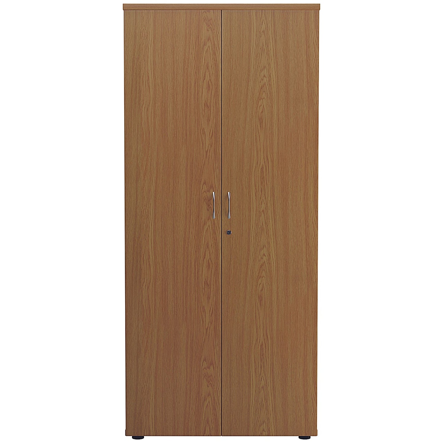 Jemini Tall Wooden Cupboard, 4 Shelves, 1800mm High, Oak