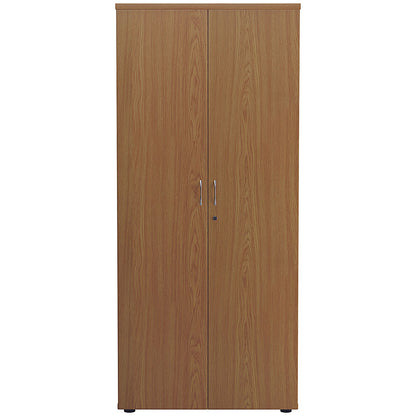 Jemini Tall Wooden Cupboard, 4 Shelves, 1800mm High, Oak