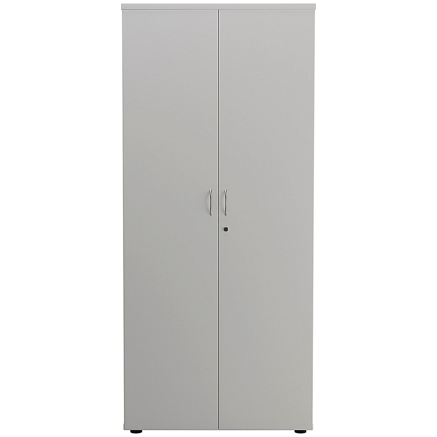 Jemini Tall Wooden Cupboard, 4 Shelves, 1800mm High, White