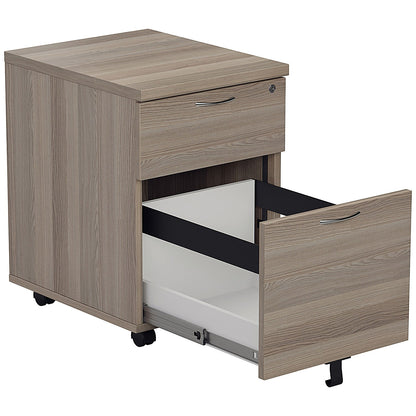 First 2 Drawer Mobile Pedestal, Grey Oak