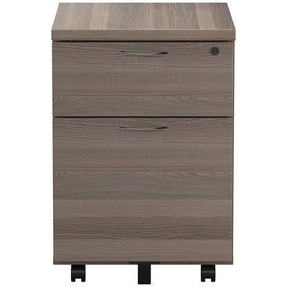 First 2 Drawer Mobile Pedestal, Grey Oak