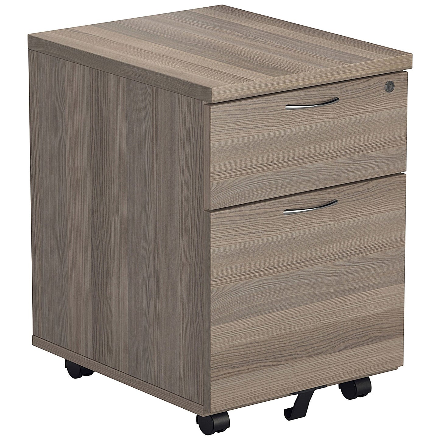 First 2 Drawer Mobile Pedestal, Grey Oak