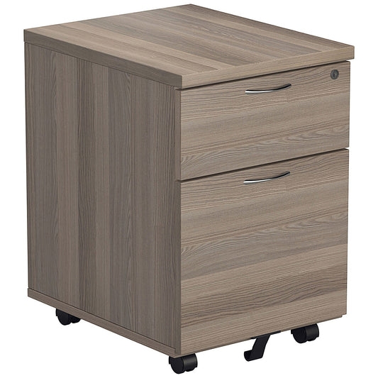 First 2 Drawer Mobile Pedestal, Grey Oak
