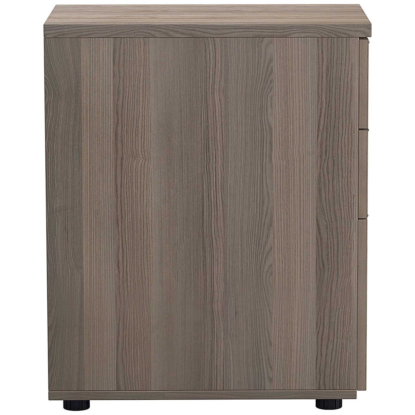 First 3 Drawer Desk High Pedestal, 600mm Deep, Grey Oak