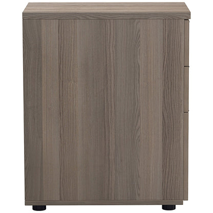 First 3 Drawer Desk High Pedestal, 600mm Deep, Grey Oak
