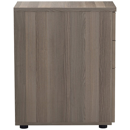 First 3 Drawer Desk High Pedestal, 800mm Deep, Grey Oak